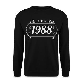 Vintage 1988 Retro-Jubiläum 1988 - Unisex Pullover - Schwarz - Vorne - Alina (178cm) & Michal (187cm)