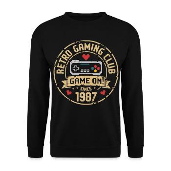 Vintage 1987 Geburtstag 1987 Geschenk 1987  - Unisex Pullover - Schwarz - Vorne - Alina (178cm) & Michal (187cm)
