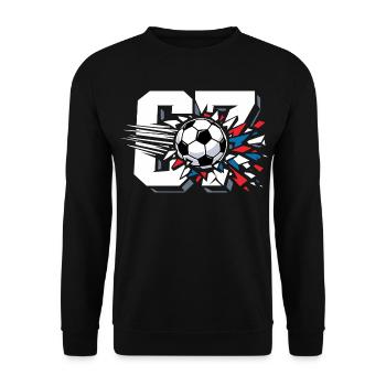 67 Football Six Seven Gen Alpha Viral Trend - Unisex Sweatshirt - black - Front - Alina (178cm) & Michal (187cm)