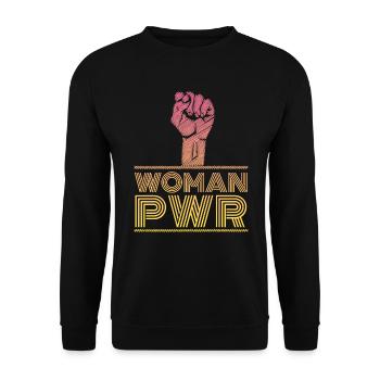 Women's Rights Woman Power - Unisex Sweatshirt - black - Front - Alina (178cm) & Michal (187cm)
