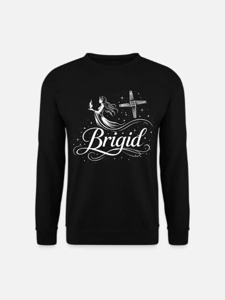 Imbolc Brigid & Flame - Symbol & Cross - Unisex Sweatshirt - black