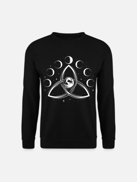 Triquetra & Mondphasen - Spirituelles Symbol - Unisex Pullover - Schwarz