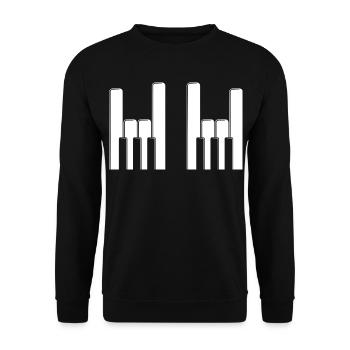 Touches de piano, cors aux doigts - Sweat-shirt Unisexe - noir - Devant - Alina (178cm) & Michal (187cm)
