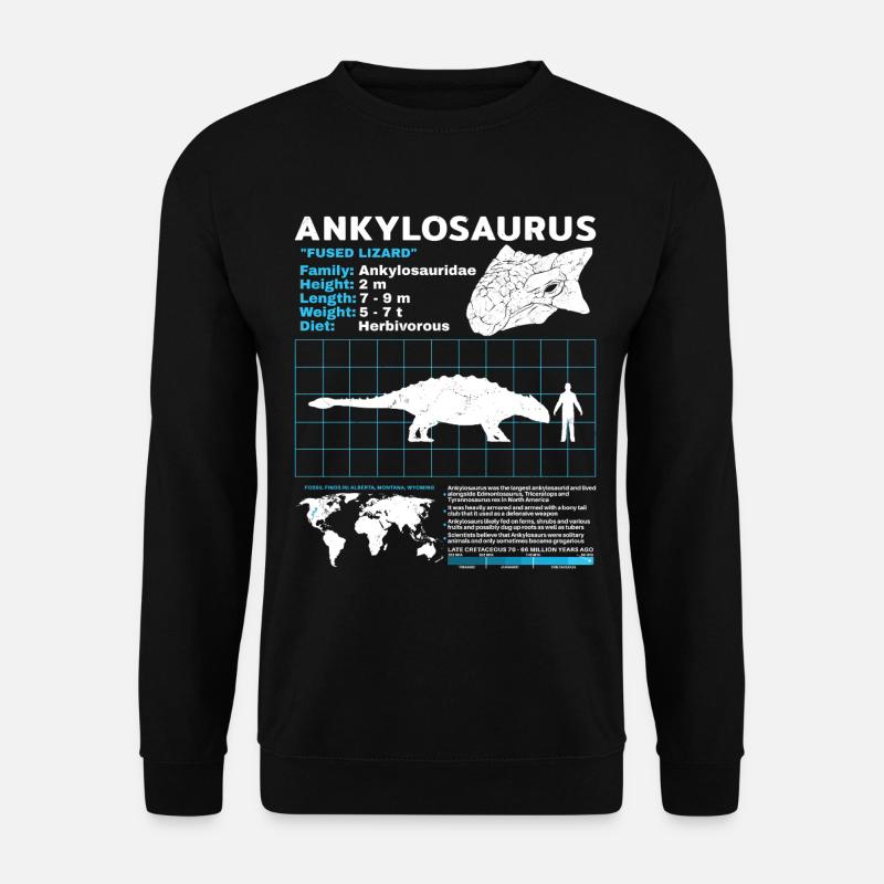 Ankylosaurus Fact Sheet - Unisex Pullover - Schwarz