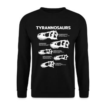 Tyrannosaurus Tarbosaurus Albertosaurus Fact Sheet - Unisex Sweatshirt - black - Front - Alina (178cm) & Michal (187cm)