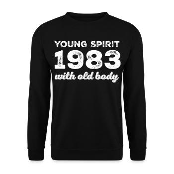 1983 Vintage - Unisex Pullover - Schwarz - Vorne - Alina (178cm) & Michal (187cm)