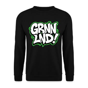 GRNNLND! Grönland Streetwear für Weltenbummler - Unisex Pullover - Schwarz - Vorne - Alina (178cm) & Michal (187cm)