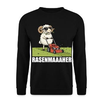 Moutons drôles tondant pelouse - Jardinier tondeur à pelouse - Sweat-shirt Unisexe - noir - Devant - Alina (178cm) & Michal (187cm)
