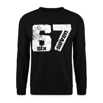 67 Six Sept - Sweat-shirt Unisexe - noir - Devant - Alina (178cm) & Michal (187cm)