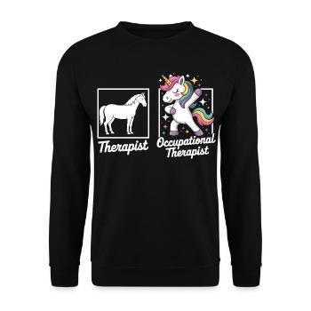 Unicorn Occupational Therapy Flair - Unisex Sweatshirt - black - Front - Alina (178cm) & Michal (187cm)