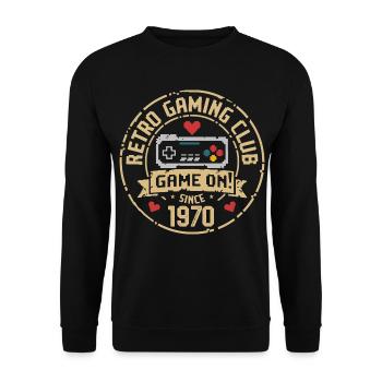Vintage 1970 Geburtstag 1970 Geschenk 1970  - Unisex Pullover - Schwarz - Vorne - Alina (178cm) & Michal (187cm)