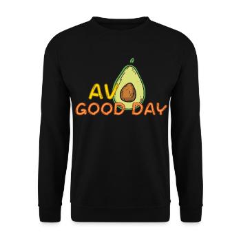 Drôle Avo Good Day Avocat Fun Jeu de mots Fruit mignon Cadeau - Sweat-shirt Unisexe - noir - Devant - Alina (178cm) & Michal (187cm)