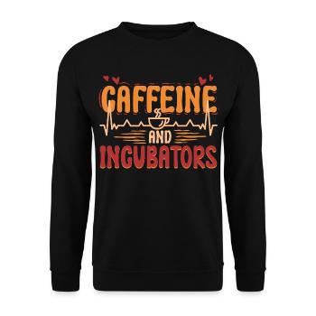 NICU Nurse Caffeine And Incubators - Unisex Sweatshirt - black - Front - Alina (178cm) & Michal (187cm)