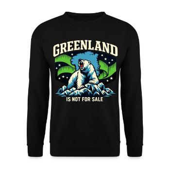 Le Groenland n’est pas à vendre. Pas de la main - Sweat-shirt Unisexe - noir - Devant - Alina (178cm) & Michal (187cm)