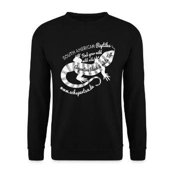 Südamerikanische Echse  - Unisex Pullover - Schwarz - Vorne - Alina (178cm) & Michal (187cm)