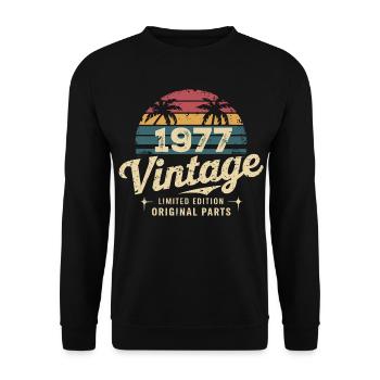 Großartig seit 1977 1977 Geburtstagsgeschenk - Unisex Pullover - Schwarz - Vorne - Alina (178cm) & Michal (187cm)