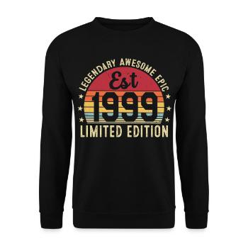 27th Anniversary - Vintage Gift 1999 - Unisex Sweatshirt - black - Front - Alina (178cm) & Michal (187cm)