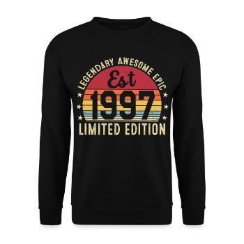 29th Anniversary - Vintage Gift 1997 - Unisex Sweatshirt - black - Front - Alina (178cm) & Michal (187cm)