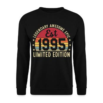 31st Anniversary - Vintage Gift 1995 - Unisex Sweatshirt - black - Front - Alina (178cm) & Michal (187cm)