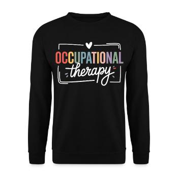 Colored Occupational Therapy Typography - Unisex Sweatshirt - black - Front - Alina (178cm) & Michal (187cm)