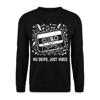 No Skips Just Vibes Cassette - Unisex Sweatshirt - black - Front - Alina (178cm) & Michal (187cm)