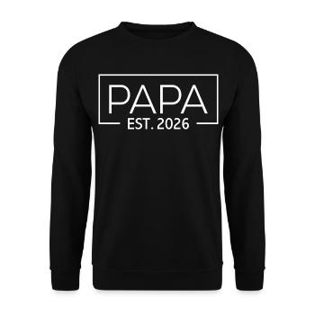 Papa est. 2026 Vater 2026 Erstes Mal Papa 2026 - Unisex Pullover - Schwarz - Vorne - Alina (178cm) & Michal (187cm)