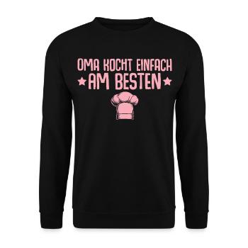 Grandma simply cooks best - Mother's Day - Unisex Sweatshirt - black - Front - Alina (178cm) & Michal (187cm)