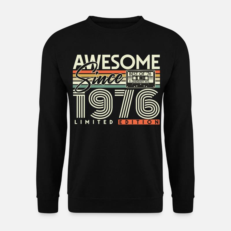 50. Geburtstag Geschenk 1976 Jahrgang Retro - Unisex Pullover - Schwarz