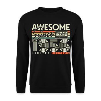 70e anniversaire 1956 Vintage Born Retro - Sweat-shirt Unisexe - noir - Devant - Alina (178cm) & Michal (187cm)