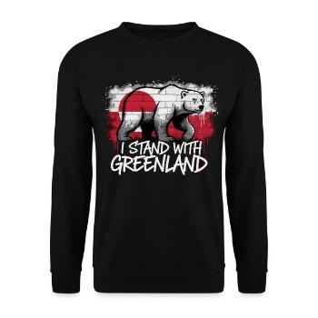 Je soutiens le Groenland – Polar Bear - Sweat-shirt Unisexe - noir - Devant - Alina (178cm) & Michal (187cm)