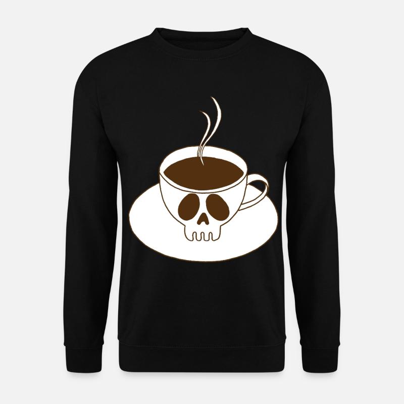 Skull and Coffee Cup - Unisex Sweatshirt - black