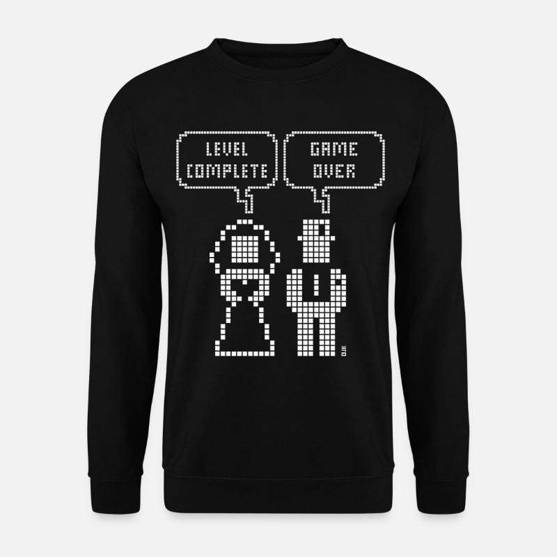 Level Complete – Game Over (Bryllupspolterabend Pixel W) - Unisex sweater - sort