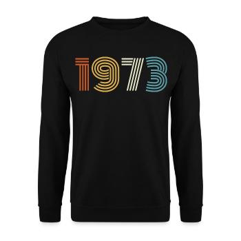 1973 Geschenk 1973 Jahrgang 1973 - Unisex Pullover - Schwarz - Vorne - Alina (178cm) & Michal (187cm)