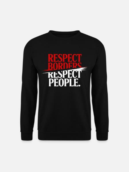 Respektieren Sie Grenzen Respektieren Sie Menschen – Grönland - Unisex Pullover - Schwarz
