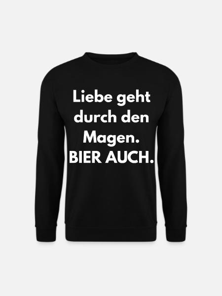 L’amour traverse l’estomac. La bière aussi. - Sweat-shirt Unisexe - noir
