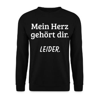 Mon cœur est à toi malheureusement chemise - Sweat-shirt Unisexe - noir - Devant - Alina (178cm) & Michal (187cm)