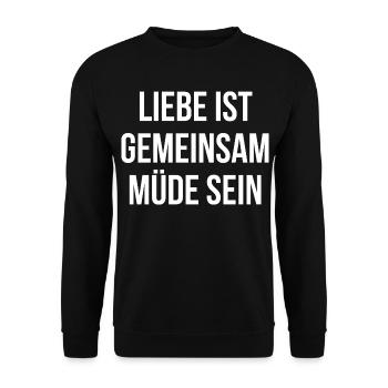 L’amour est fatigué ensemble sois chemise - Sweat-shirt Unisexe - noir - Devant - Alina (178cm) & Michal (187cm)