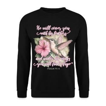 Versets bibliques Colibri chrétiens - Sweat-shirt Unisexe - noir - Devant - Alina (178cm) & Michal (187cm)
