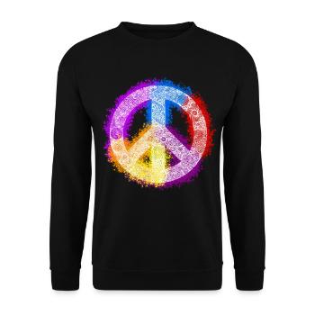 Signe de la paix de Zentangle - Sweat-shirt Unisexe - noir - Devant - Alina (178cm) & Michal (187cm)
