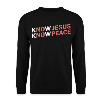 Know Jesus Know Peace Gradient - Sweat-shirt Unisexe - noir - Devant - Alina (178cm) & Michal (187cm)