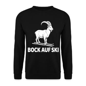 Un bouquetin drôle pour les skieurs - Sweat-shirt Unisexe - noir - Devant - Alina (178cm) & Michal (187cm)