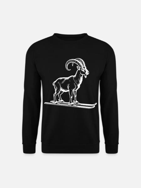Funny ibex for skiers - Unisex Sweatshirt - black
