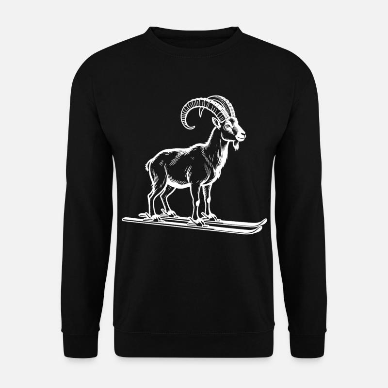 Funny ibex for skiers - Unisex Sweatshirt - black
