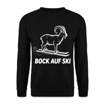 Un bouquetin drôle pour les skieurs - Sweat-shirt Unisexe - noir - Devant - Alina (178cm) & Michal (187cm)