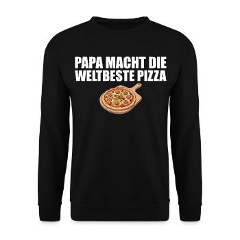 Pizza baker dad makes the world's best pizza - Unisex Sweatshirt - black - Front - Alina (178cm) & Michal (187cm)