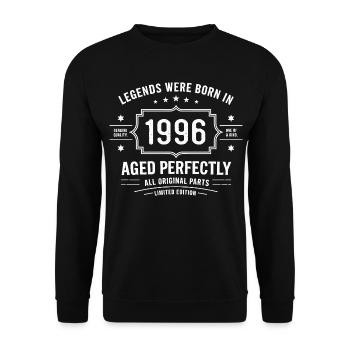 Original 1996 Vintage | Birthday Gift 1996 - Unisex Sweatshirt - black - Front - Alina (178cm) & Michal (187cm)