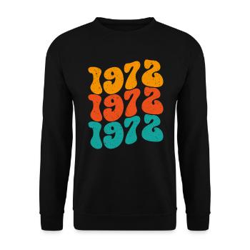 Vintage 1972 - Unisex Pullover - Schwarz - Vorne - Alina (178cm) & Michal (187cm)