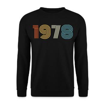 1978 Geschenk 1978 Jahrgang 1978 - Unisex Pullover - Schwarz - Vorne - Alina (178cm) & Michal (187cm)