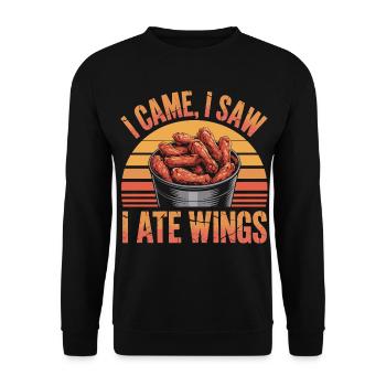 Chicken Wings Game Day Food Humor - Unisex Sweatshirt - black - Front - Alina (178cm) & Michal (187cm)