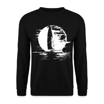 Segeln Skizze - Unisex Pullover - Schwarz - Vorne - Alina (178cm) & Michal (187cm)